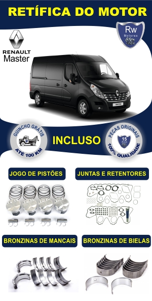 Retífica de motor Renault Master peças originais pacote completo Rw motores